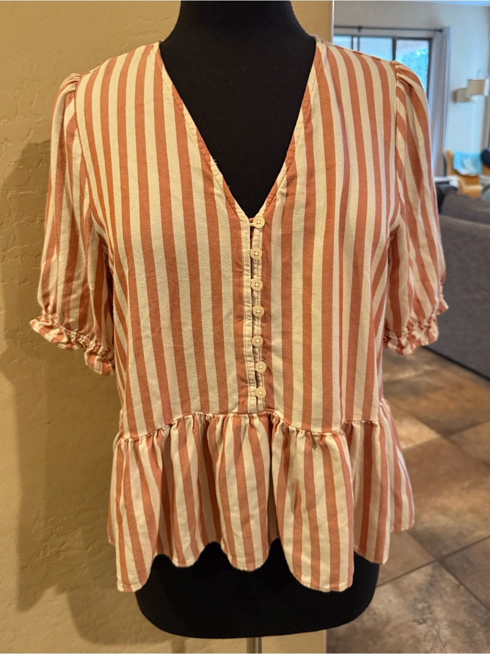 Madewell Striped Peplum Top